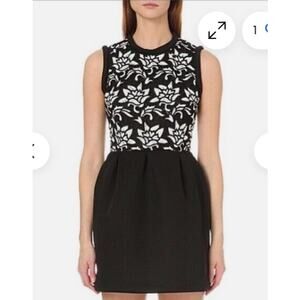 NWT Sandro Paris Romantic Guipure Lace & Scuba Mini Dress Pleated Party Size 2